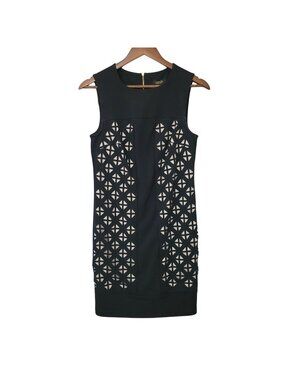 Laundry By Shelli Segal Sleeveless Geometric Cutout Sheath Dress Size 2 Black